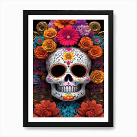 Day Of The Dead Skull 3 Art Print