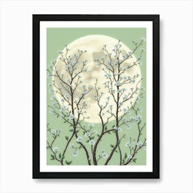 Moonlight Over Blossoms Art Print