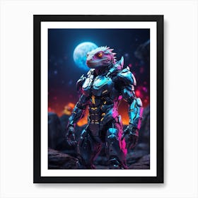 Lizard In Cyborg Body #2 Art Print