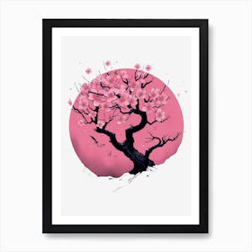 Minimalist Sakura tree Art Print