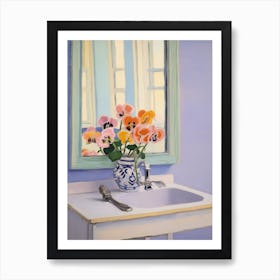 A Vase With Pansy, Flower Bouquet 3 Art Print