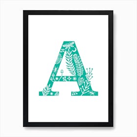 Letter A Mint Art Print