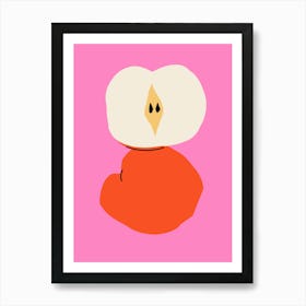 Apple On A Pink Background Colorful Fruit Print Art Print