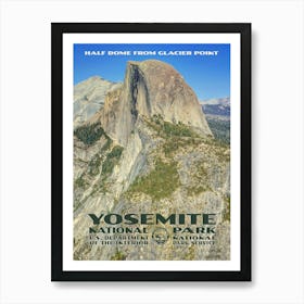 Vintage WPA-style Yosemite National Park - Half Dome Poster Art Print