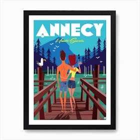 Annecy Haute Savoie Poster Blue Art Print