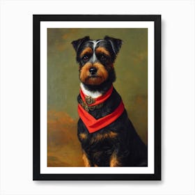 Border Terrier Renaissance Portrait Oil Painting Art Print