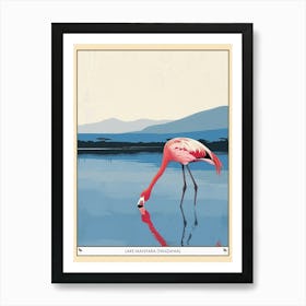 Greater Flamingo Lake Manyara Tanzania Tropical Illustration 4 Poster Art Print