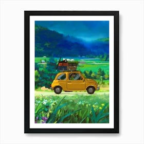 Car In The Countryside Art Print