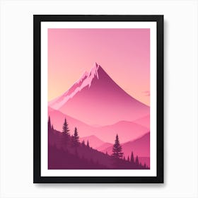 Misty Mountains Vertical Background In Pink Tone 43 Art Print