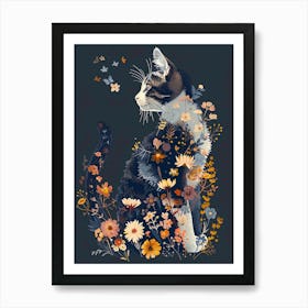 flowers in the cat Art Print