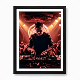 Dj In The Club Art Print