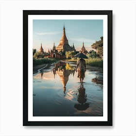 Myanmar Pagoda Art Print