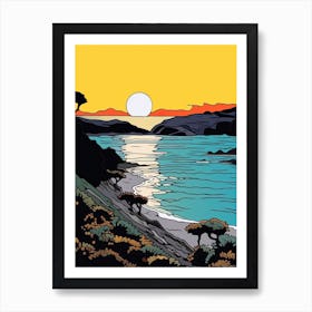 Minimal Design Style Of Big Sur California, Usa 4 Art Print