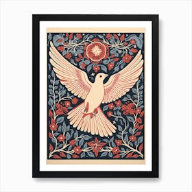 Vintage Bird Linocut Dove 2 Art Print