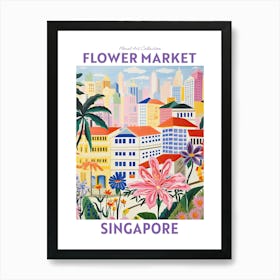 Singapore Flower Market Floral Art Print Travel Print Plant Art Modern Style Art Print