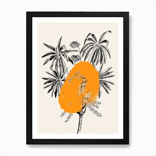Tropical Tree Orange Art Print