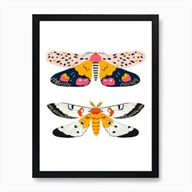 Colourful Insect Illustration Moth 1 Art Print