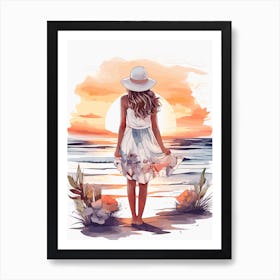 Beach Sunset Art Print Art Print