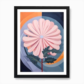 Chrysanthemum 3 Hilma Af Klint Inspired Pastel Flower Painting Art Print