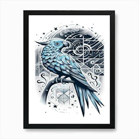 Pippa Blue Parrot Art Print