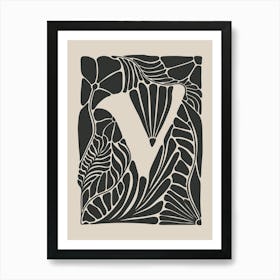 Botanical Letter V No 0762 Art Print