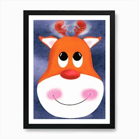 cute deer illustration kids Art Print