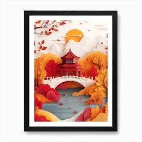 Beautiful Landscape Paper Craft Style 2 Art Print