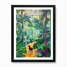 Painting Of A Dog In Kew Gardens Garden, United Kingdom In The Style Of Matisse 02 Art Print