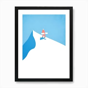 Snowboarder On A Mountain Art Print