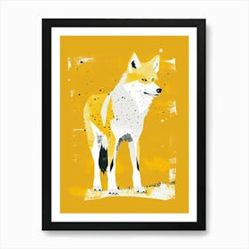 Yellow Arctic Wolf 2 Art Print