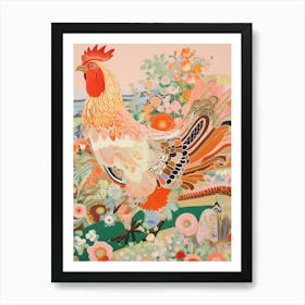 Maximalist Bird Painting Rooster 4 Art Print