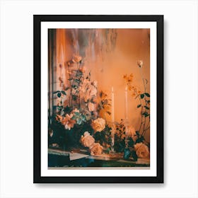 Roses and Candles Art Print