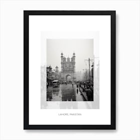 Poster Of Lahore, Pakistan, Black And White Old Photo 4 Art Print