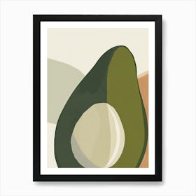 Avocado Close Up Illustration 5 Art Print