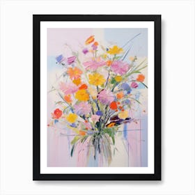 Abstract Flower Painting Asters 4 Art Print