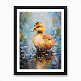 Brushstroke Duckling Impressionism Inspired 1 Art Print