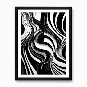 Oscillation Abstract Black And White 1 Art Print