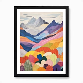 Mount Washington United States 1 Colourful Mountain Illustration Art Print