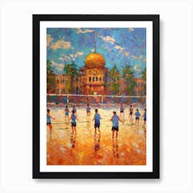 Volleyball In The Style Of Monet 2 Art Print