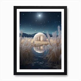 Cosmic yurt in a field - cosmic surrealism Art Print