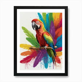 Parrot On A Branch 1 Art Print