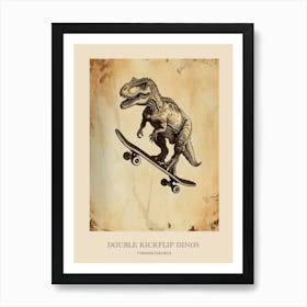 Tyrannosaurus Vintage Dinosaur Poster 1 Art Print