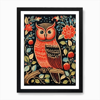 Northern Saw-Whet Owl Fine Art Linoleum Block Letterpress Print – Moon  Rabbit Press