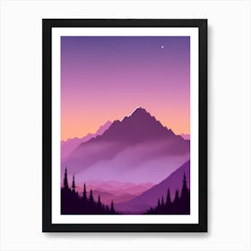 Misty Mountains Vertical Composition In Purple Tone 38 Art Print