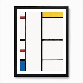 Composition With Red, Yellow, And Blue, Cubism Art, Piet Mondrian Art Print