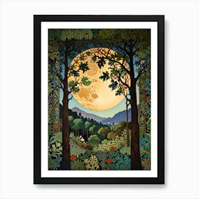 William Morris Full Moon In The Forest 7 Art Print