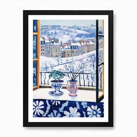 The Windowsill Of Edinburgh   Scotland Snow Inspired By Matisse 3 Art Print