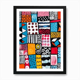 Cute Kitsch Abstract Patterns 4 Art Print