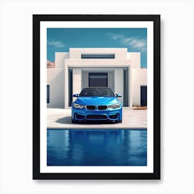 BMW M4 Blue Luxury Car Art Print