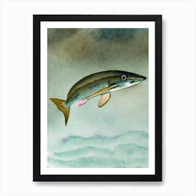 Cookie Cutter Shark II Storybook Watercolour Art Print